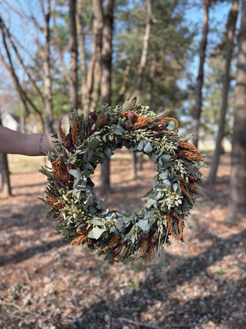 Dried Wreath-King Harvest - Sunny Meadows Flower Farm