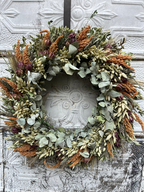 Dried Wreath-King Harvest - Sunny Meadows Flower Farm