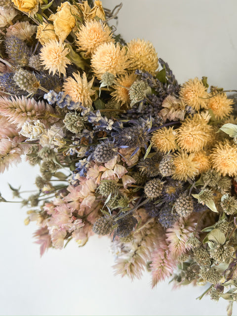 Dried Wreath-Soft + Dreamy - Sunny Meadows Flower Farm