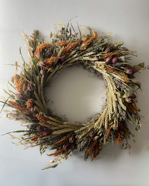 Dried Wreath-King Harvest - Sunny Meadows Flower Farm