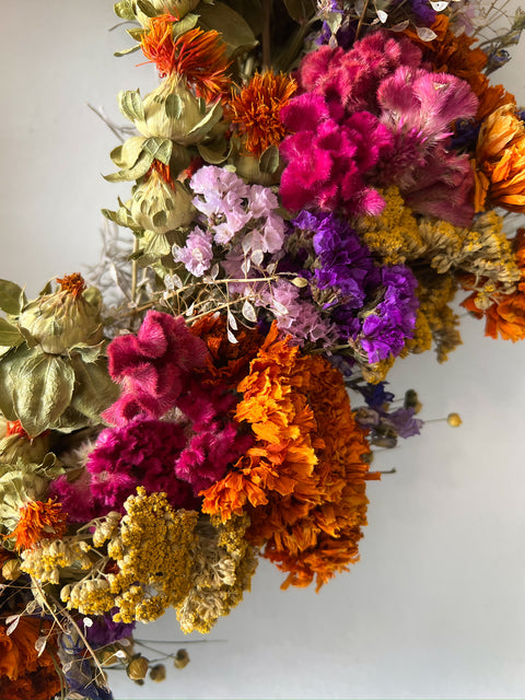 Dried Wreath-Crayon Box - Sunny Meadows Flower Farm