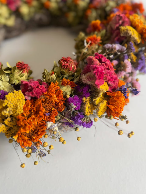 Dried Wreath-Crayon Box - Sunny Meadows Flower Farm
