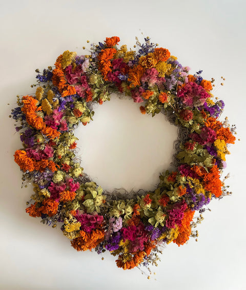 Dried Wreath-Crayon Box - Sunny Meadows Flower Farm