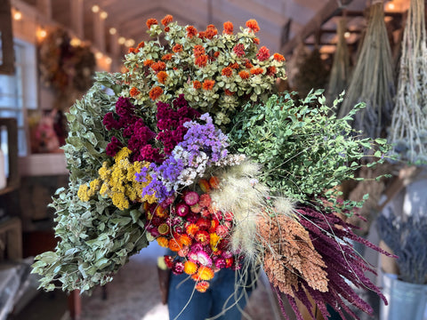 Dried Flowers Box Lot- Bright & Cheery