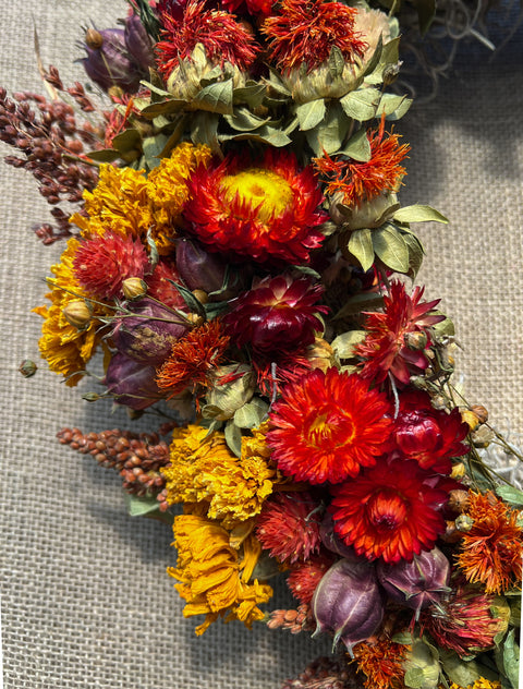 Dried Wreath-Autumnal Tones