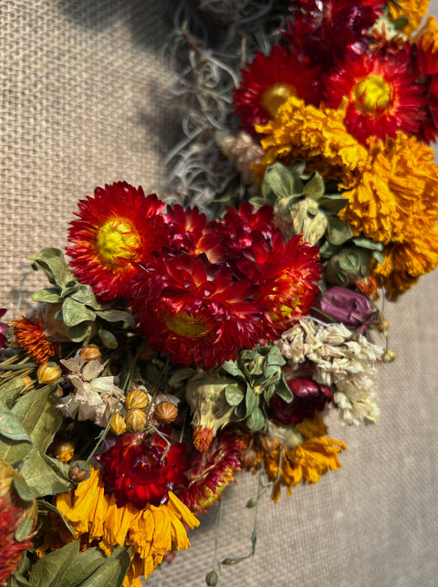 Dried Wreath-Autumnal Tones