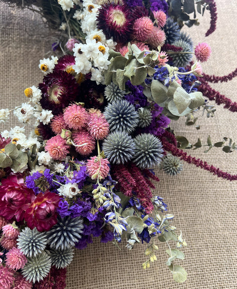 Dried Wreath-Raspberry Beret