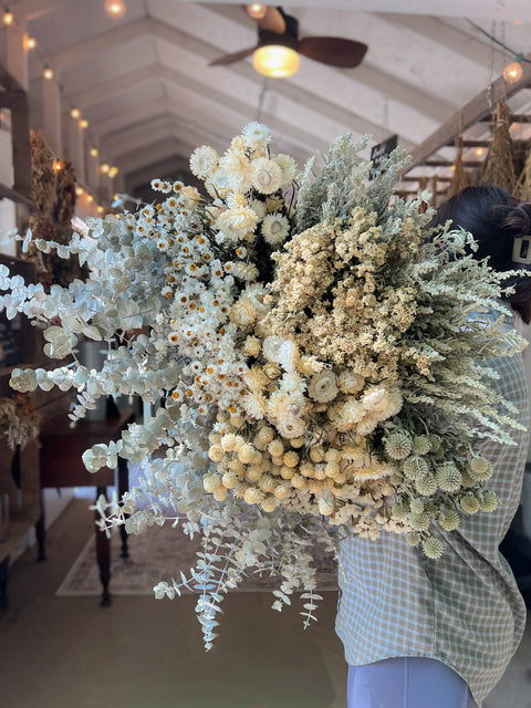 Dried Flowers Box Lot-Icy White