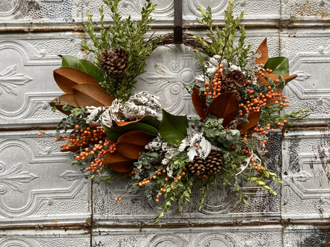 Holiday Wreath: Grapevine Base Designer's Choice - Sunny Meadows Flower Farm