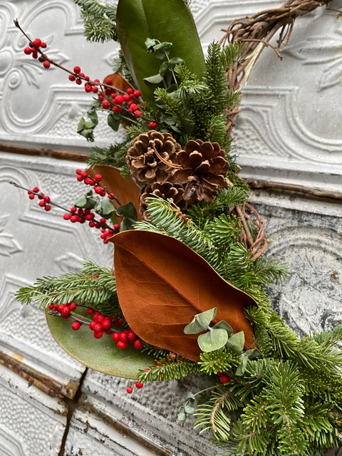 Holiday Wreath: Red Christmas - Sunny Meadows Flower Farm