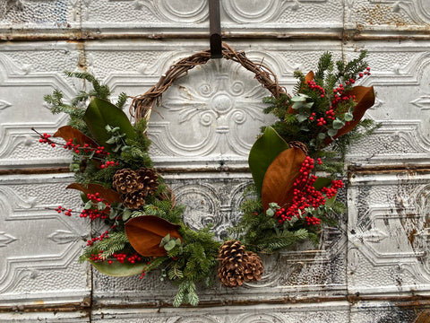 Holiday Wreath: Red Christmas - Sunny Meadows Flower Farm