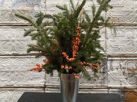 Holiday Evergreen Planter - Sunny Meadows Flower Farm