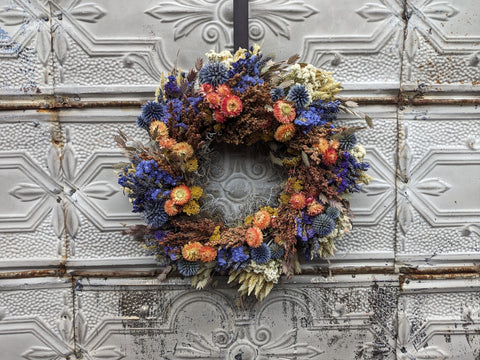 Dried Wreath-Island Sunset - Sunny Meadows Flower Farm