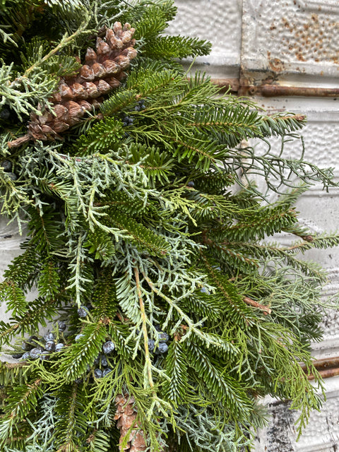 Holiday Wreath: Blue Christmas - Sunny Meadows Flower Farm