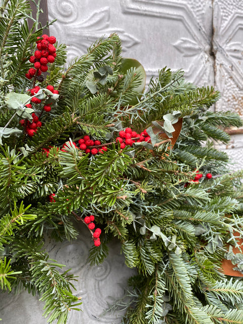 Holiday Wreath: Merry & Bright - Sunny Meadows Flower Farm