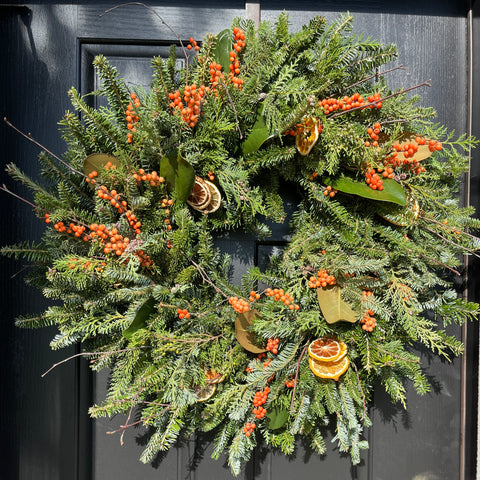 Holiday Wreath: Yuletide Cheer - Sunny Meadows Flower Farm