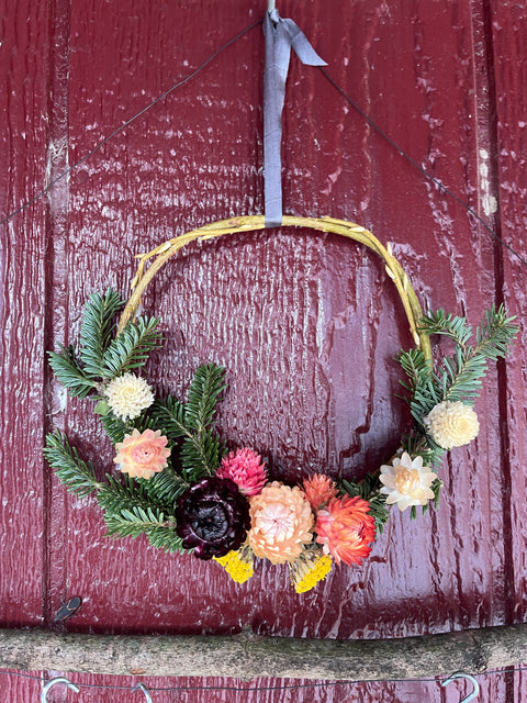 Holiday Ornament with Dried Flowers - Sunny Meadows Flower Farm