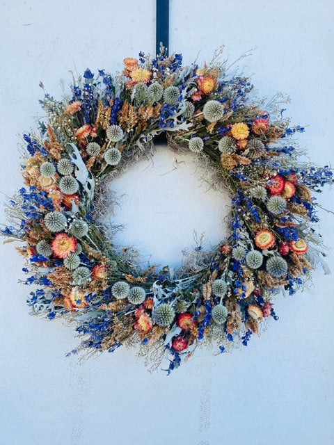 Dried Wreath-Island Sunset - Sunny Meadows Flower Farm
